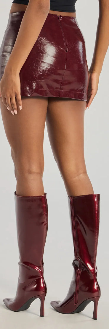 Chic Authority Faux Leather Skort