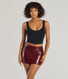 Chic Authority Faux Leather Skort