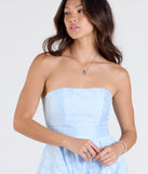 With its easy fit and flirty cut, the Eternal Bliss Strapless Ruffled Romper is a light blue one-piece that brings fun, freedom, and movement to your weekend look.