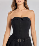 With flirty movement and built-in comfort, the Social Babe Belted Drop Waist Skater Romper in black is your one-and-done fit for dancing, posing, and catching looks.