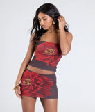 Create bold, fashion-forward looks for summer with the Bold Flirt Floral Mesh Mini Skirt in brown, a must-have piece from Windsor’s collection of stylish bottoms for women.