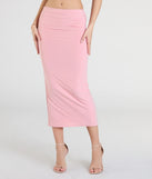Pair the Sensational Match Bodycon Midi Skirt with your favorite crop or bodysuit for effortless warm-weather looks with on-trend blush skirts that speak your style.