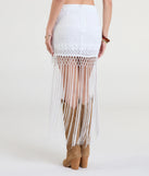 Pair the Iconic Getaway Tie-Waist Wrap Fringe Skirt with your favorite crop or bodysuit for effortless warm-weather looks with on-trend ivory skirts that speak your style.
