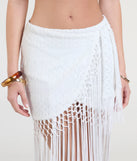 Pair the Iconic Getaway Tie-Waist Wrap Fringe Skirt with your favorite crop or bodysuit for effortless warm-weather looks with on-trend ivory skirts that speak your style.