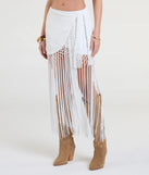 Pair the Iconic Getaway Tie-Waist Wrap Fringe Skirt with your favorite crop or bodysuit for effortless warm-weather looks with on-trend ivory skirts that speak your style.