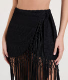 Pair the Iconic Getaway Tie-Waist Wrap Fringe Skirt with your favorite crop or bodysuit for effortless warm-weather looks with on-trend black skirts that speak your style.