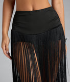 Trendy Moves Long Fringe Skirt