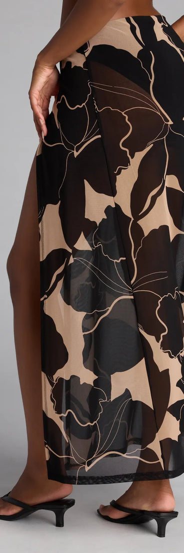 Style up your rotation with the Resort Calling Mesh Slit Maxi Skirt , a trendy black skirt made to anchor every outfit with attitude and ease.