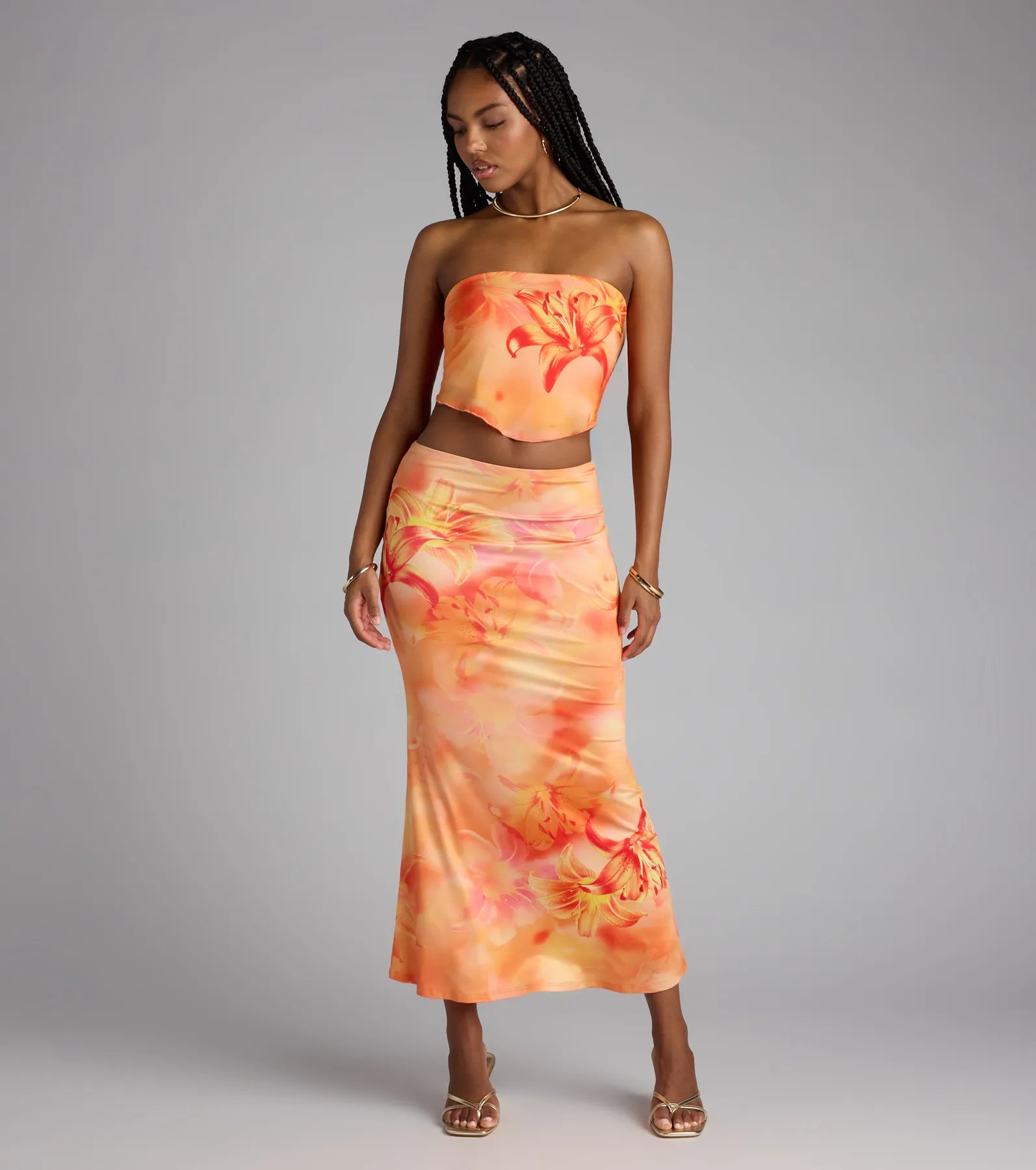 JOSEMOON LIC FLOW SKIRT サイズ36 Perfect Symphony Floral Maxi Skirt | Windsor