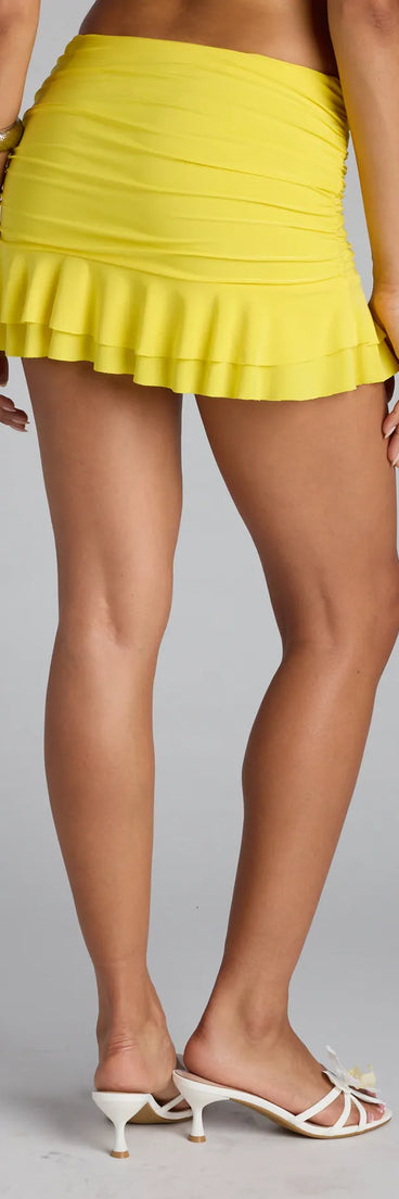 Sunny Oasis Ruffle Mini Skirt
