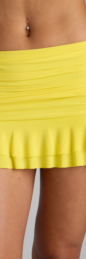 Sunny Oasis Ruffle Mini Skirt