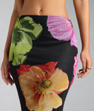 Look instantly put-together in the Island Muse Tropical Floral Maxi Skirt, part of a matching black clothing set designed for chic, no-fuss fall outfits.