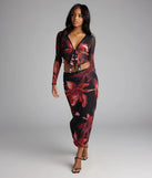 Soft Serve Floral High Slit Maxi Skirt