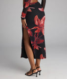 Soft Serve Floral High Slit Maxi Skirt