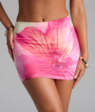 Summer Snapshot Floral Mesh Mini Skirt