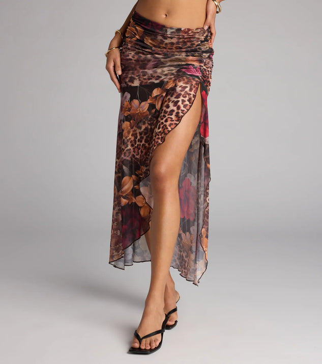 Wild Card Leopard Floral Print Maxi Skirt | Windsor