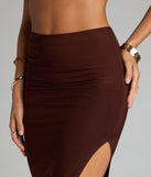 Catch The Curve High Slit Midi Skirt