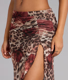 Untamed Bloom High-rise Slit Midi Skirt