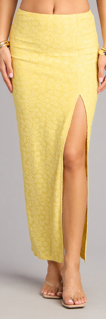 Soft Spoken Chic Flocked Lace Maxi Skirt