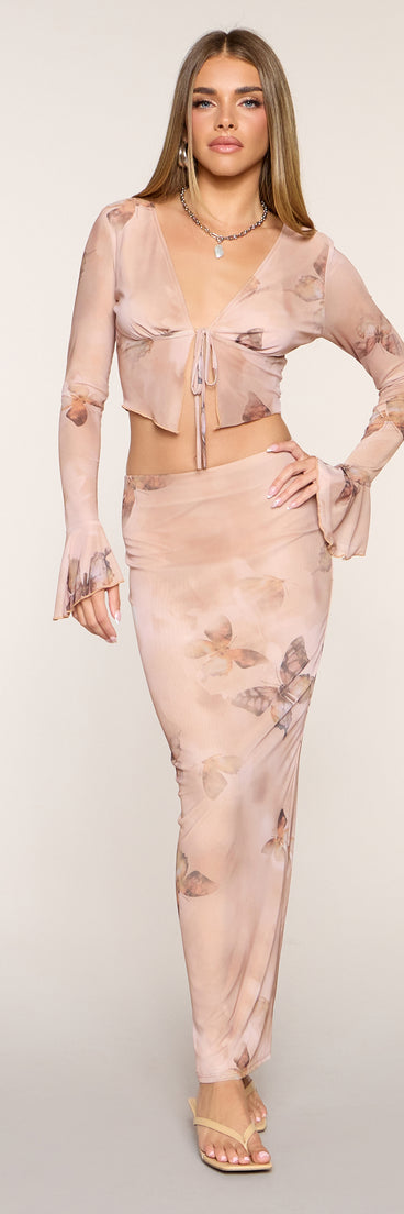 Butterfly Kisses Mesh Maxi Skirt