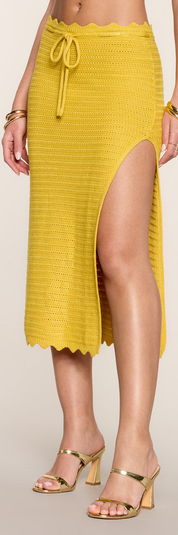 Sun Chaser Crochet High Slit Maxi Skirt