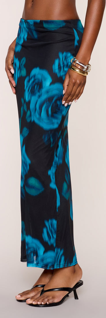 Floral Mood Mesh Maxi Skirt