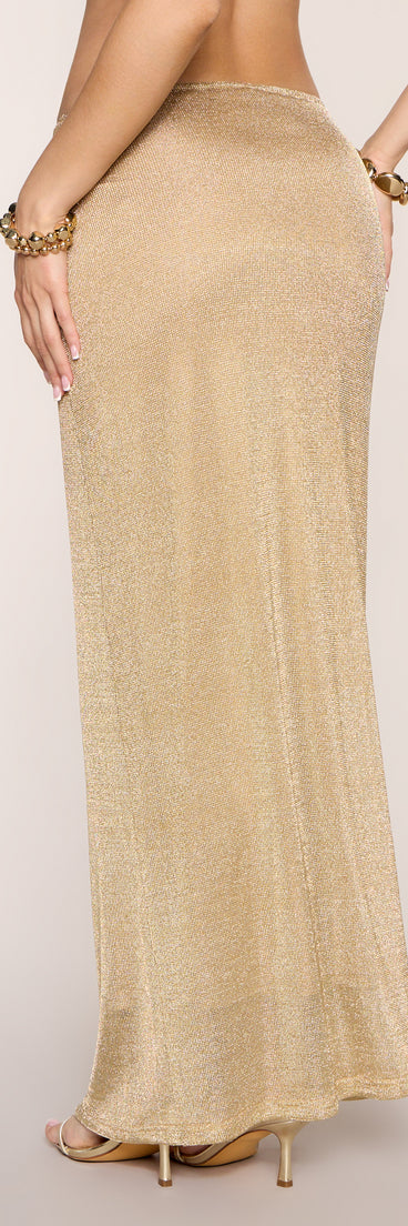 After Dark Shine Metallic Maxi Skirt