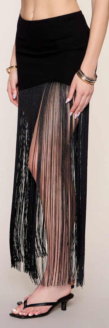Drama In Motion Fringe Maxi Skirt