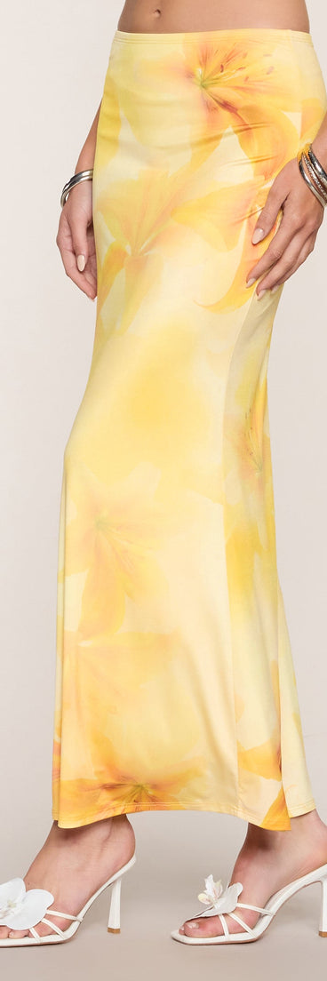 Sandy Shores Tropical Floral Maxi Skirt