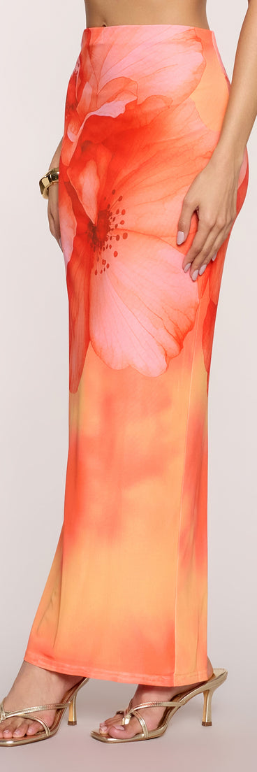 Blooming Agenda Floral Mesh Maxi Skirt