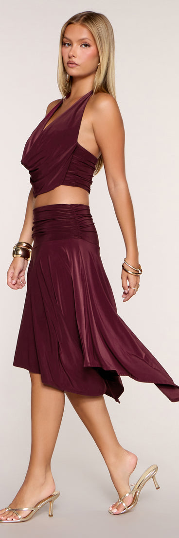 Trendy Moves Hanky Hem Midi Skirt