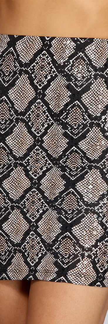 Seriously Snake Sequined Skirt
