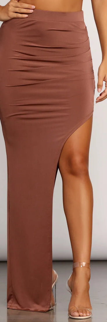 On Ice Asymmetrical Maxi Skirt