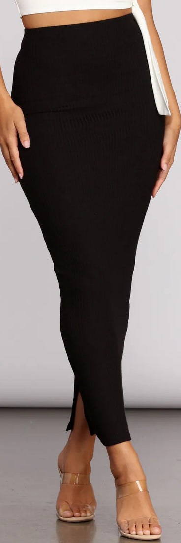 Basic Knit Maxi Skirt
