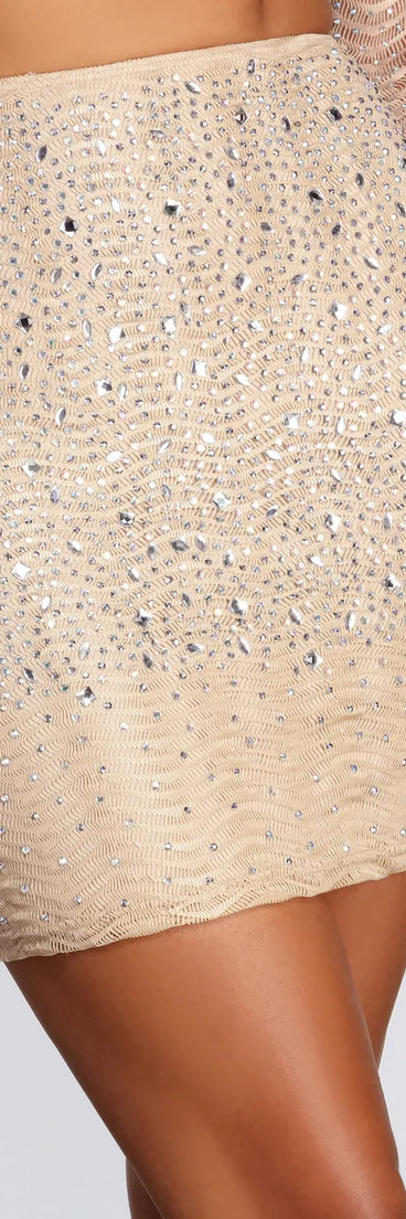 Set The Tone Heat Stone Mini Skirt