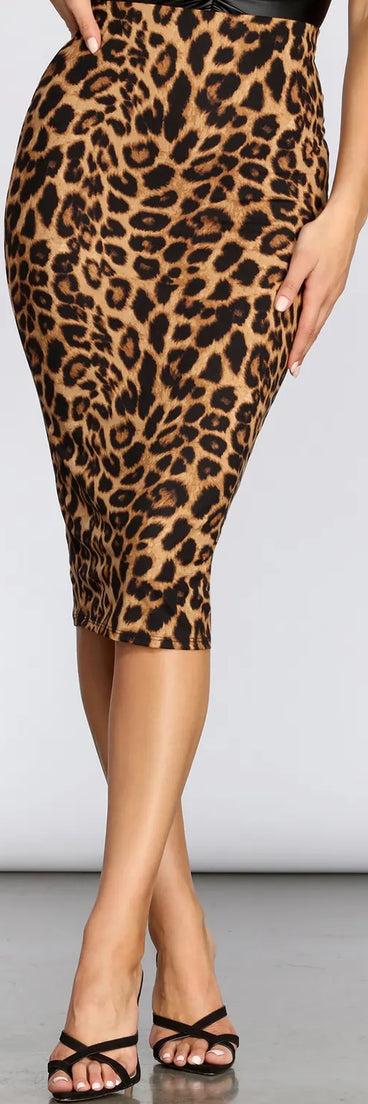 Stylishly Spotted Midi Skirt