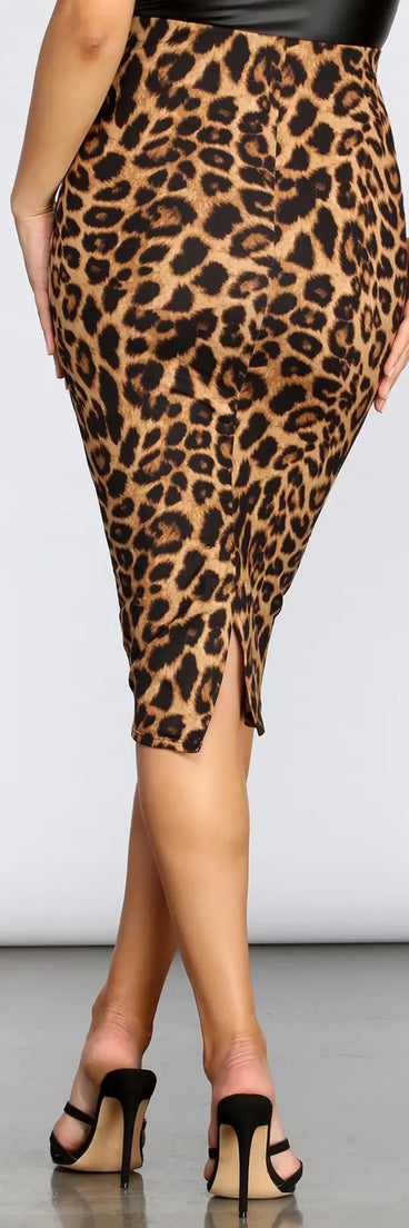 Stylishly Spotted Midi Skirt