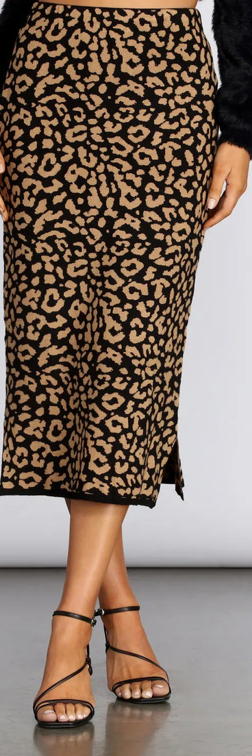 Live For The Leopard Print Midi Skirt