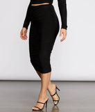 Be Mine Ruche Midi Skirt