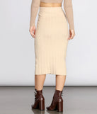 Button Detail Sweater Midi Skirt