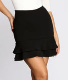 Double Ruffle Hem Mini Skirt