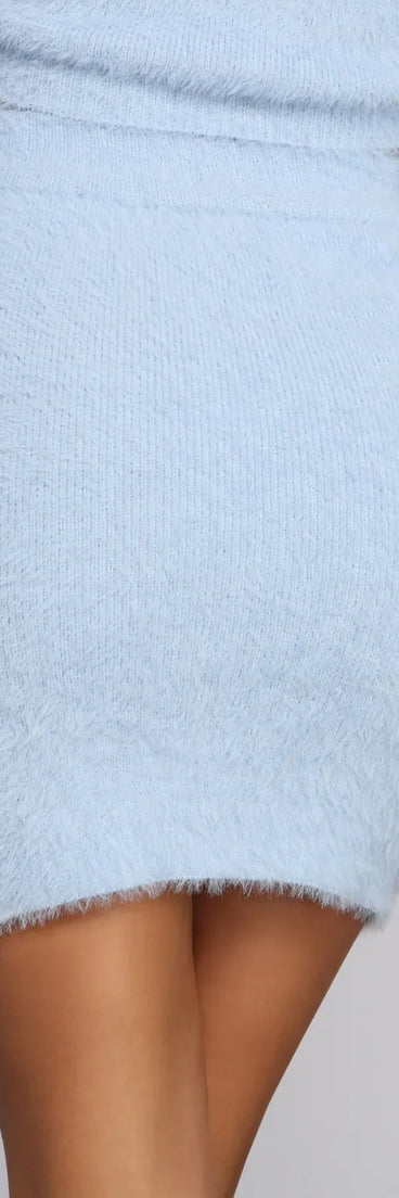 Eyelash Knit High Waist Mini Skirt