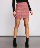 Glen Check Knit Mini Skirt