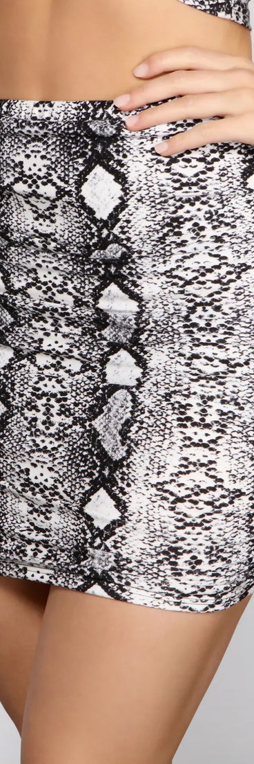 Sassy Stunner Snake Print Mini Skirt