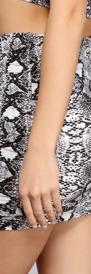 Sassy Stunner Snake Print Mini Skirt