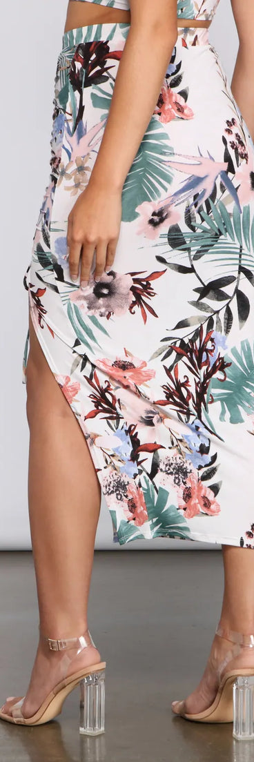 Vacay Beauty Floral Maxi Skirt