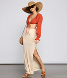 High Slit Maxi Knit Skirt