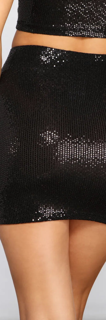 Sassy Sequins High Waist Skirt