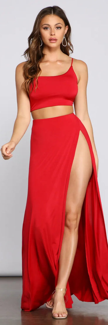 Bold Impressions High Slit Maxi Skirt