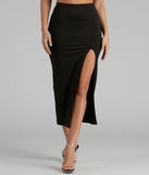 Basic High Slit Midi Skirt